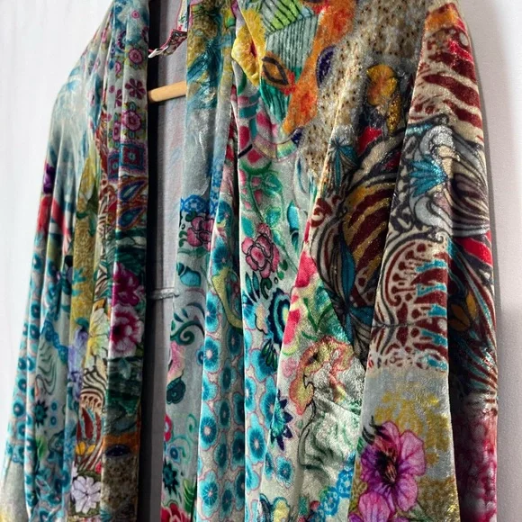Johnny was Velvet Cardigan Silk Blend size M multicolored - Picture 7 of 11
